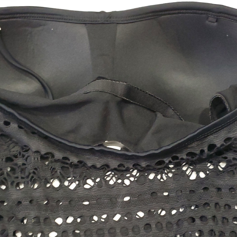 Beam Nwot Black Textured Crochet One Piece Bodysuit/swim Sz M - Picture 5 of 13